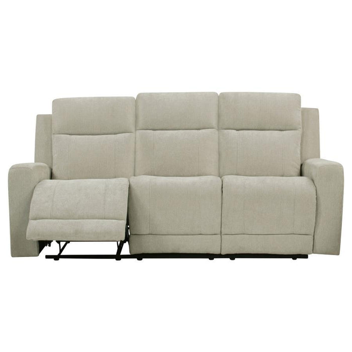 Kennett - Chenille Upholstered Power Reclining Sofa - Ivory - Simple Home Plus
