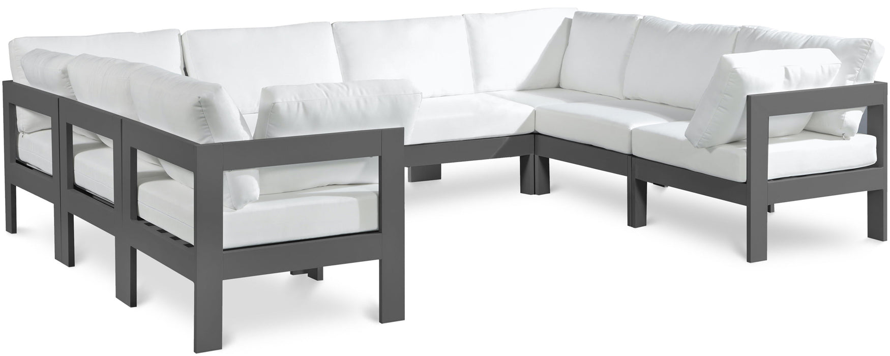 Nizuc - Outdoor Patio 8 Piece Modular Sectional With Gray Frame - Simple Home Plus
