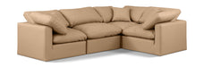 Indulge - Faux Leather 4 Piece Modular Corner Sectional - Tan - Simple Home Plus