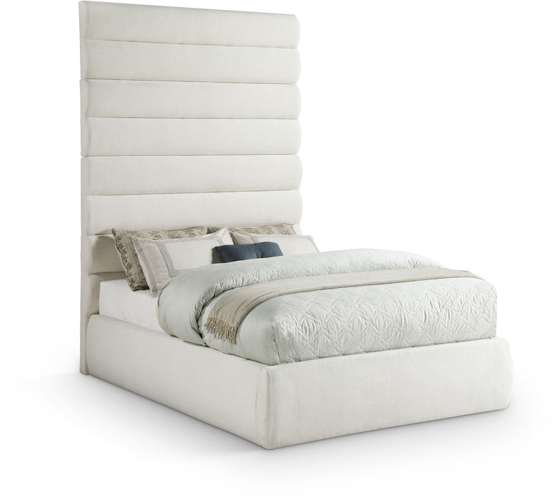 Adam - Linen Fabric Bed With 89" Headboard - Simple Home Plus