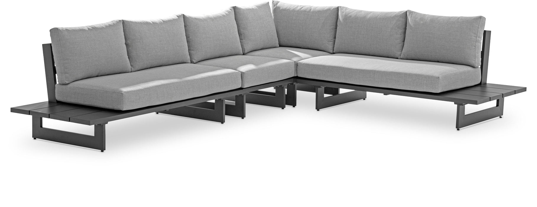 Maldives - 4 Piece Water Resistant Outdoor Patio Modular Sectional With Gray Base - Simple Home Plus