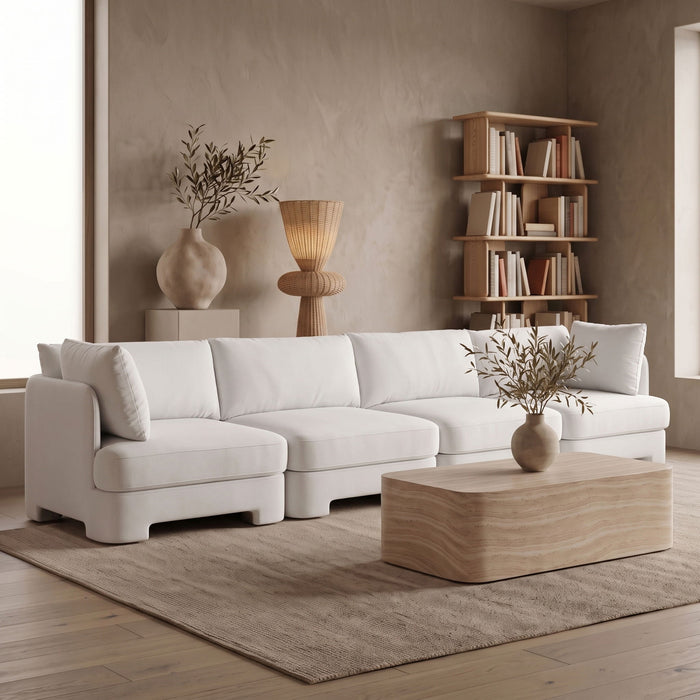 Hammond - Velvet Performance Fabric Upholstered 4 Piece Sofa - Simple Home Plus