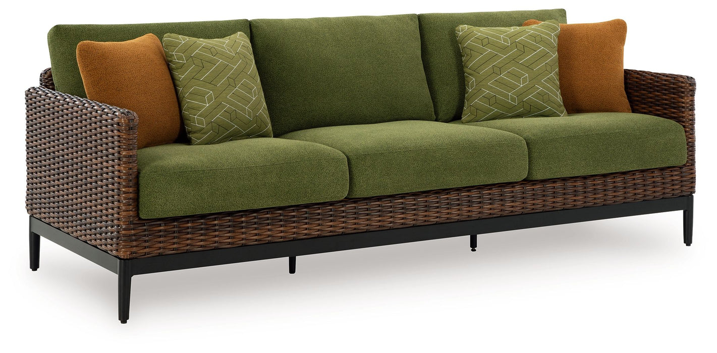 Horizon Hall - Brown / Green - Sofa With Cushion - Simple Home Plus