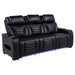 Zuma - Faux Leather Dual Power Reclining LED Sofa - Black - Simple Home Plus