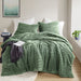 Avril - Twin/Twin Long Fluffy Ribbed Plush Comforter Set - Green - Simple Home Plus