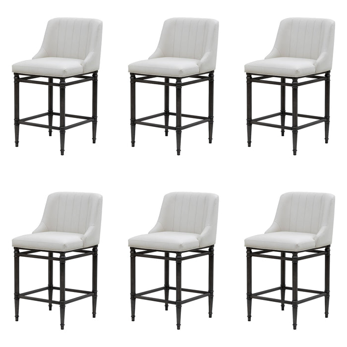 Marvin - Steel Frame Faux Leather Upholstered Counter Height Barstool
