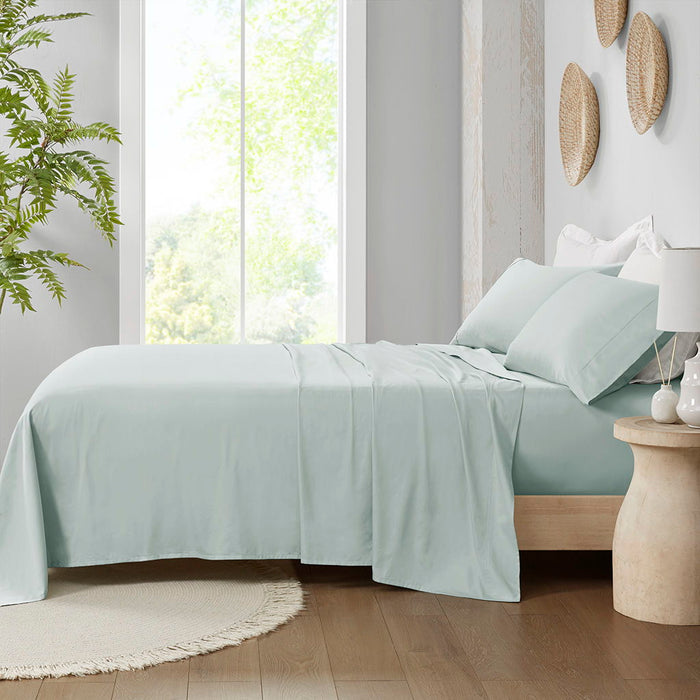 300 Thread Count Organic Cotton - Queen Deep Pocket Sheet Set - Aqua - Simple Home Plus
