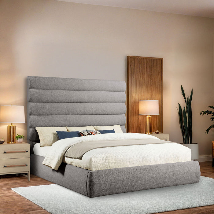 Adam - Boucle Fabric Bed With 70.5" Headboard - Simple Home Plus