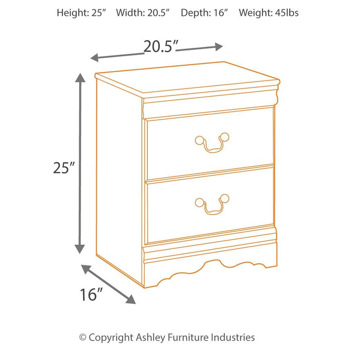 Huey Vineyard - Two Drawer Night Stand - Black - Simple Home Plus