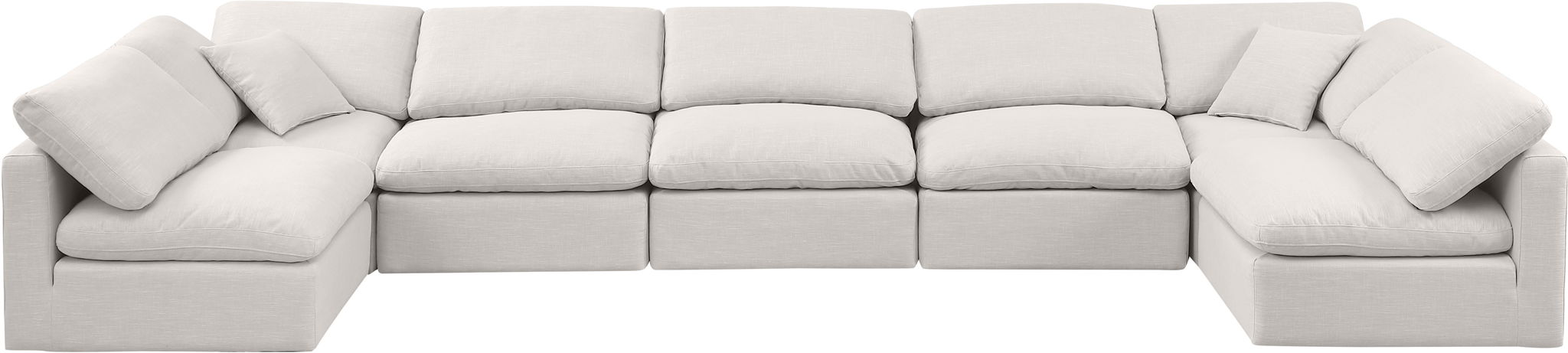 Indulge - Linen 7 Piece Modular U-Shaped Sectional - Simple Home Plus