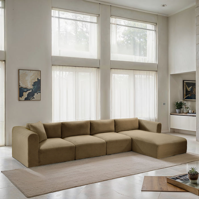 Shaggy - 4 Piece Modular Sectional - Simple Home Plus