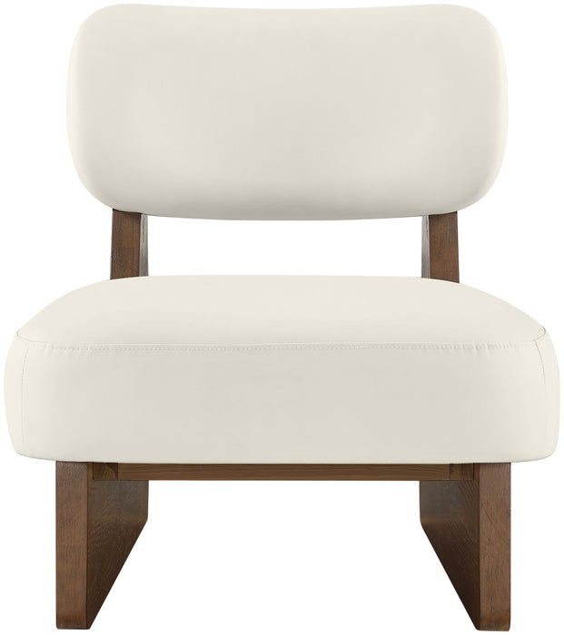 Vetra - Vegan Leather Upholstered Accent Chair With Brown Base - Simple Home Plus
