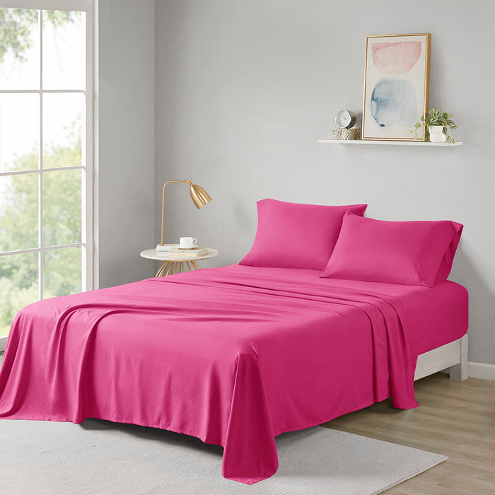 Microfiber - King All Season Wrinkle Free Sheet Set - Pink - Simple Home Plus
