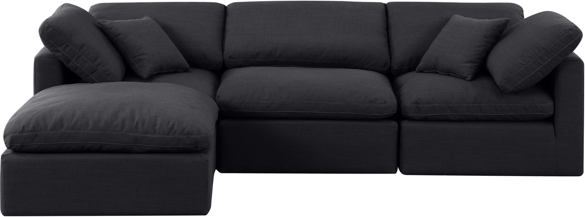 Indulge - Linen 4 Piece Modular Sectional With Chaise - Simple Home Plus