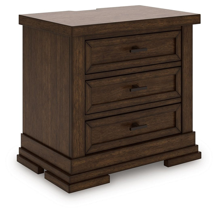 Taffenbrook - Medium Brown - Three Drawer Night Stand - Simple Home Plus