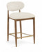 Riccio - Stool - Walnut And Gold Frame - Simple Home Plus