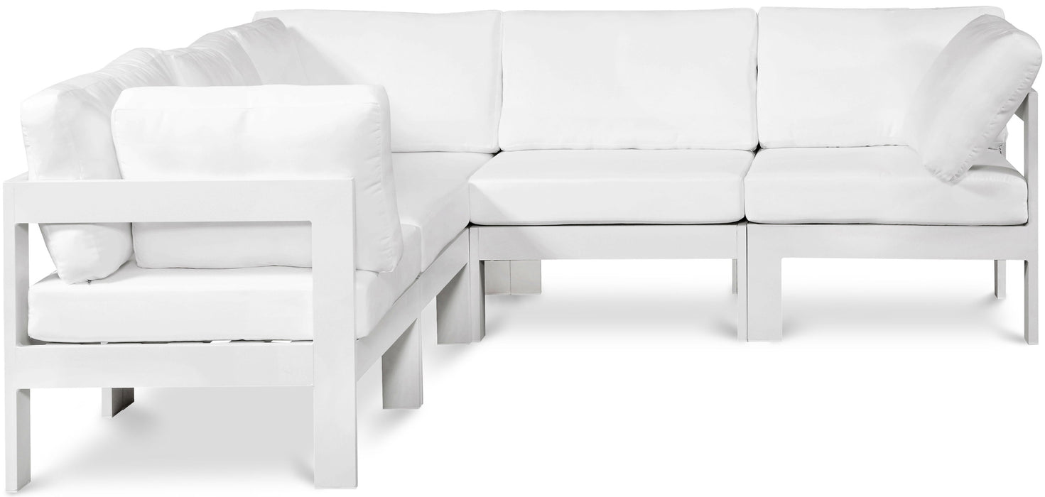 Nizuc - Outdoor Patio 5 Piece Modular Sectional With White Frame - Simple Home Plus