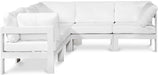 Nizuc - Outdoor Patio 5 Piece Modular Sectional With White Frame - Simple Home Plus
