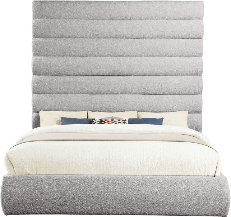 Adam - Boucle Fabric Bed With 89" Headboard - Simple Home Plus