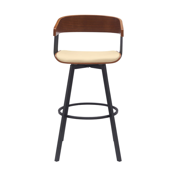 Athena - Swivel Walnut Metal Stool - Simple Home Plus