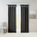 Emilia - Twist Tab Lined Window Curtain Panel - Charcoal - Simple Home Plus