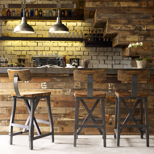 Lancaster - Barstool With Back - Amber / Graphite - Simple Home Plus