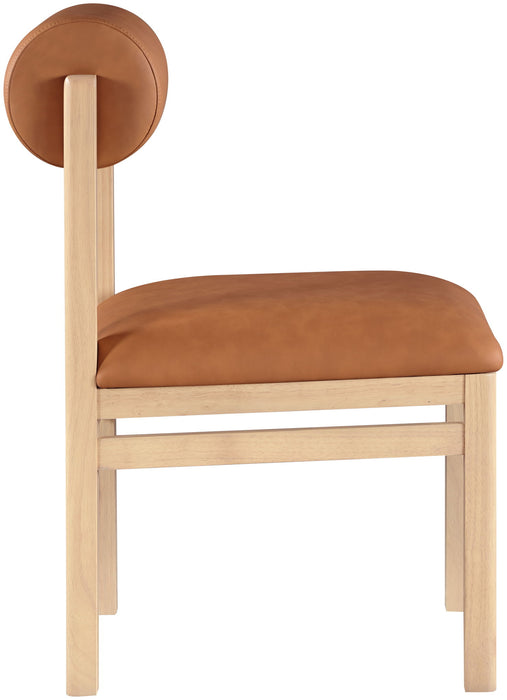Roundhill - Faux Leather Dining Chair (Set of 2) - Natural Frame - Simple Home Plus