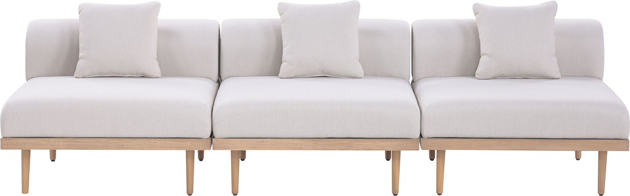 Laguna - 3 Piece Resilient Water Resistant Fabric 106.5" Outdoor Patio Armless Modular Sofa - Simple Home Plus