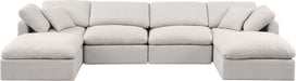 Indulge - Linen 6 Piece Modular Double Chaise Sectional - Simple Home Plus