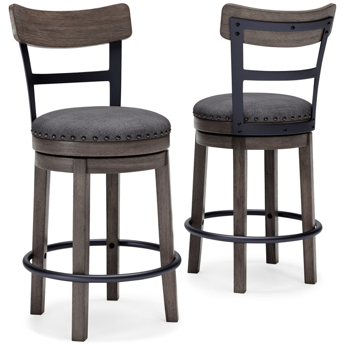 Caitbrook - Gray - UPH Swivel Barstool - Simple Home Plus