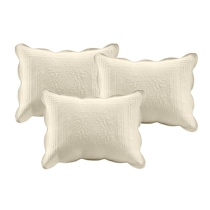 Tuscany - Twin 6 Piece Reversible Scalloped Edge Daybed Cover Set - Cream - Simple Home Plus