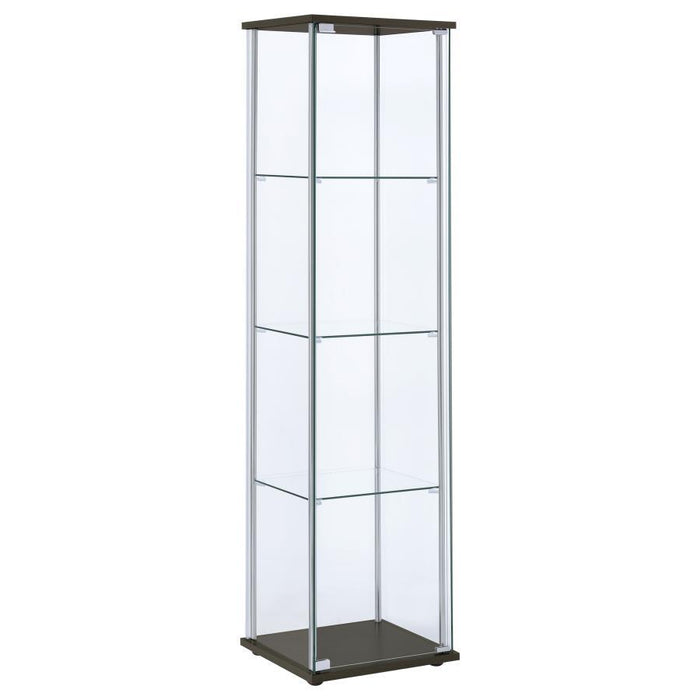 Bellatrix - 4-Shelf Clear Glass Curio Cabinet - Simple Home Plus