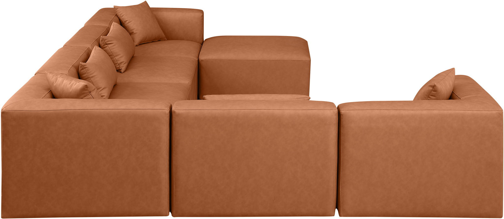 Cube - 7 Piece Modular Sectional - Cognac - Simple Home Plus
