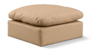 Indulge - Faux Leather Ottoman - Tan - Simple Home Plus