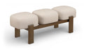 Woodcrest - Vegan Leather Upholstered Bench - Painted Brown Walnut Base - Simple Home Plus