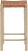 Entwine - Vegan Leather Upholstered Backless Counter Stool - Painted Natural - Simple Home Plus