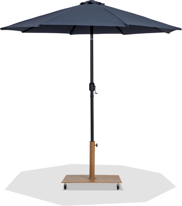 Fiji - Aluminum Patio Umbrella With Square Teak And Black Base - Simple Home Plus