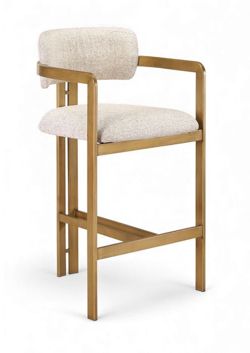 Aurum - Linen Textured Fabric Upholstered Counter Stool - Simple Home Plus