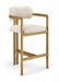 Aurum - Linen Textured Fabric Upholstered Counter Stool - Simple Home Plus