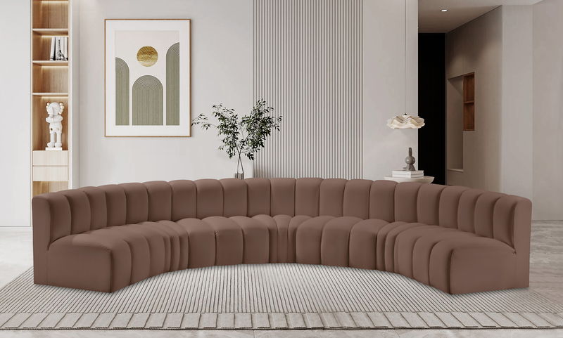 Arc - Faux Leather 7 Piece U-Shaped Modular Sofa