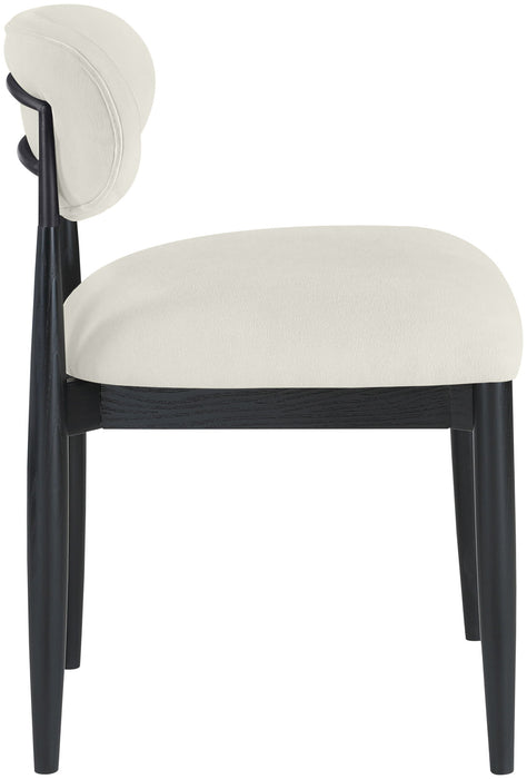 Riccio - Fabric Dining Side Chair (Set of 2) - Black Frame - Simple Home Plus
