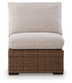 Dolan Creek - Armless Chair With Cushion - Beige / Brown - Simple Home Plus