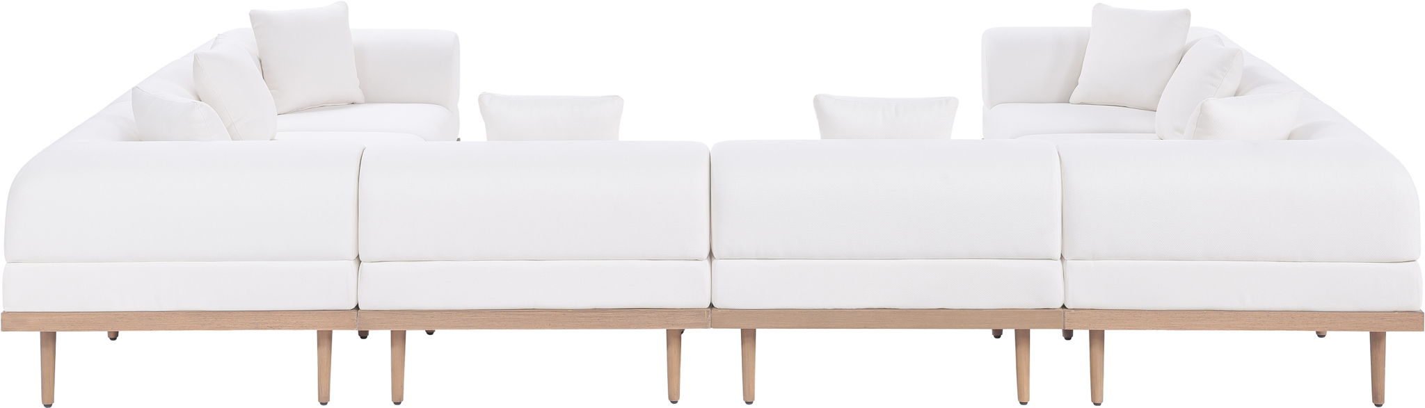 Laguna - 8 Piece Resilient Water Resistant Fabric 142" Upholstered Outdoor Patio Modular Sectional - Simple Home Plus