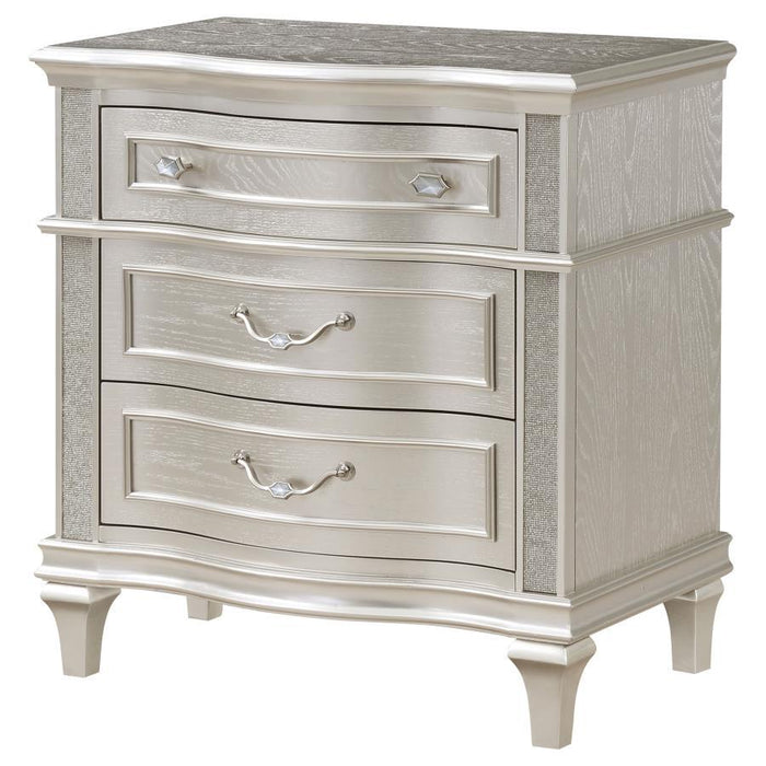 Evangeline - 3-Drawer Nightstand - Silver Oak - Simple Home Plus