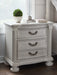 Montelaine - Antique White - Three Drawer Night Stand - Simple Home Plus