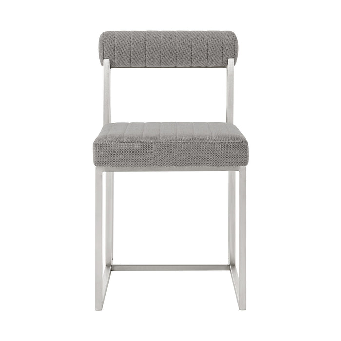 Anastasia - Dining Room Chair Set With Brushed Silver Frame - Simple Home Plus