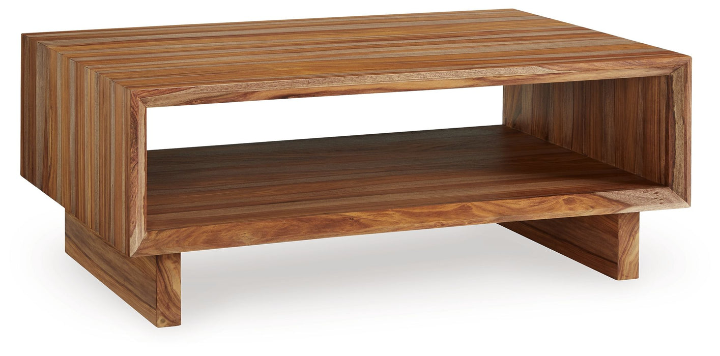Dressonni - Brown - Rectangular Cocktail Table - Simple Home Plus
