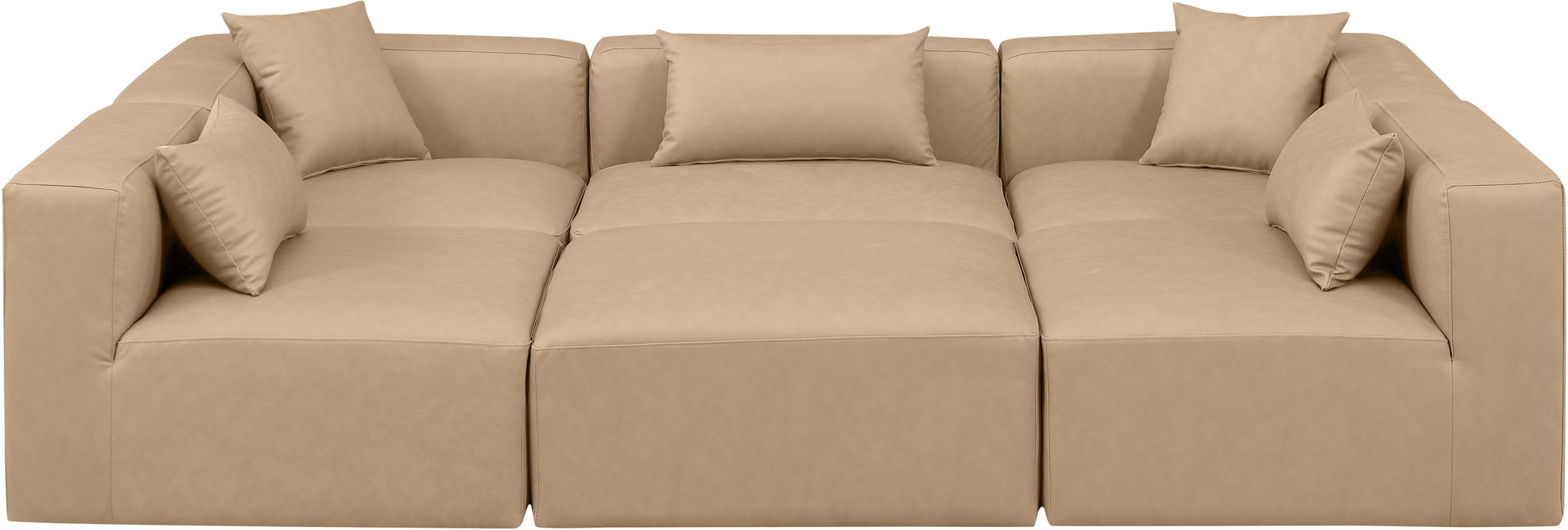 Cube - 6 Piece Modular Sectional - Tan - Simple Home Plus