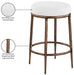 Ferro - Upholstered Backless Counter Stool With Brushed Bronze Base - Simple Home Plus
