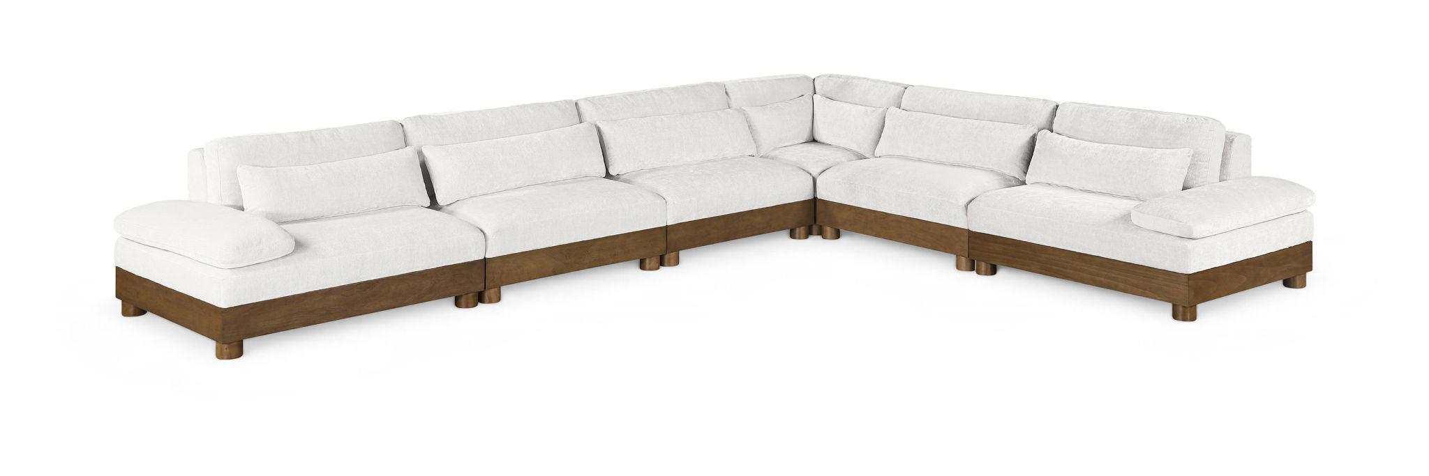 Turin - Chenille Fabric Upholstered Modular Sectional - Cream - Simple Home Plus
